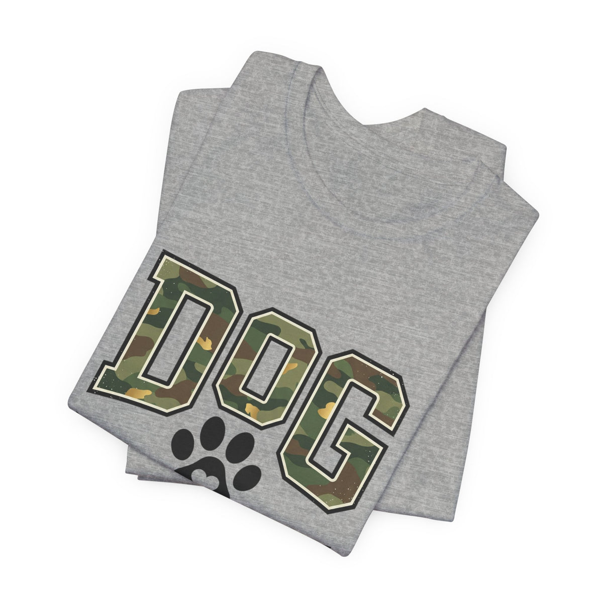 Dog Mom Camo Lettering T-Shirt | Paw Print Tee
