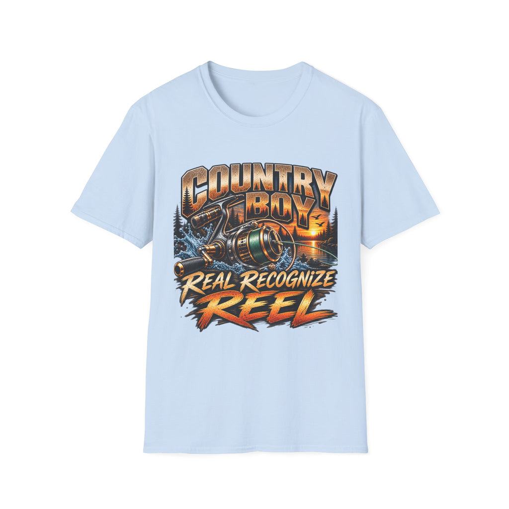 Country Boy Real Recognize Reel Fishing T-Shirt