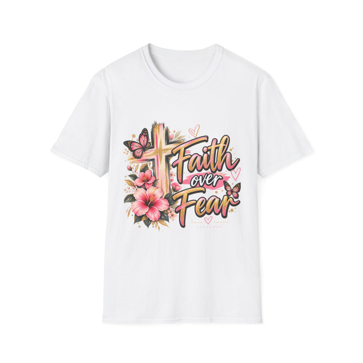 Faith Over Fear Floral Cross T-Shirt