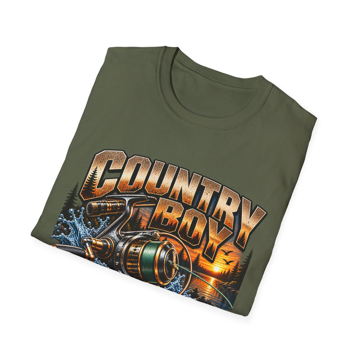 Country Boy Real Recognize Reel Fishing T-Shirt