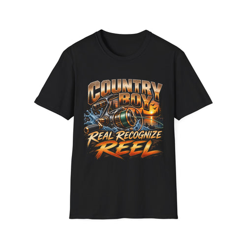 Country Boy Real Recognize Reel Fishing T-Shirt