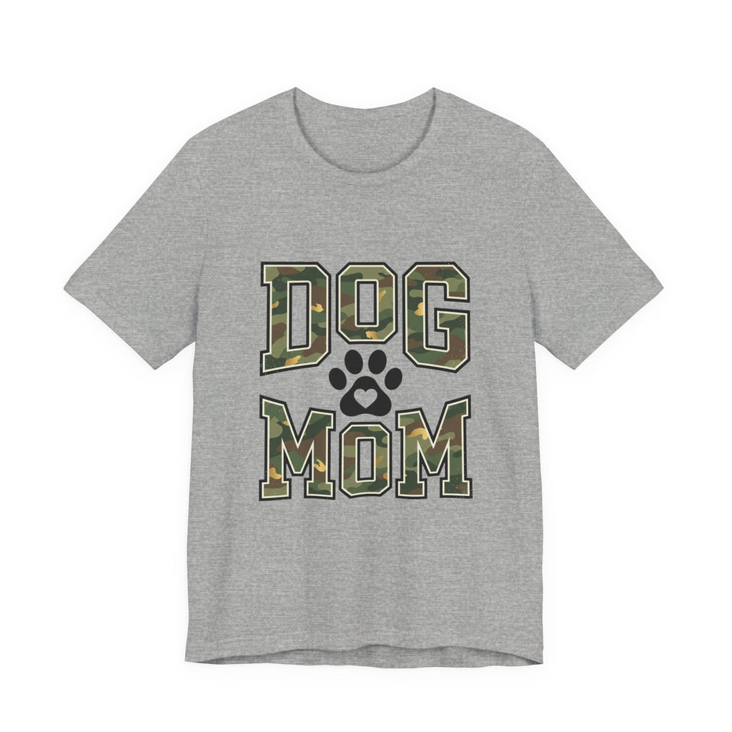 Dog Mom Camo Lettering T-Shirt | Paw Print Tee