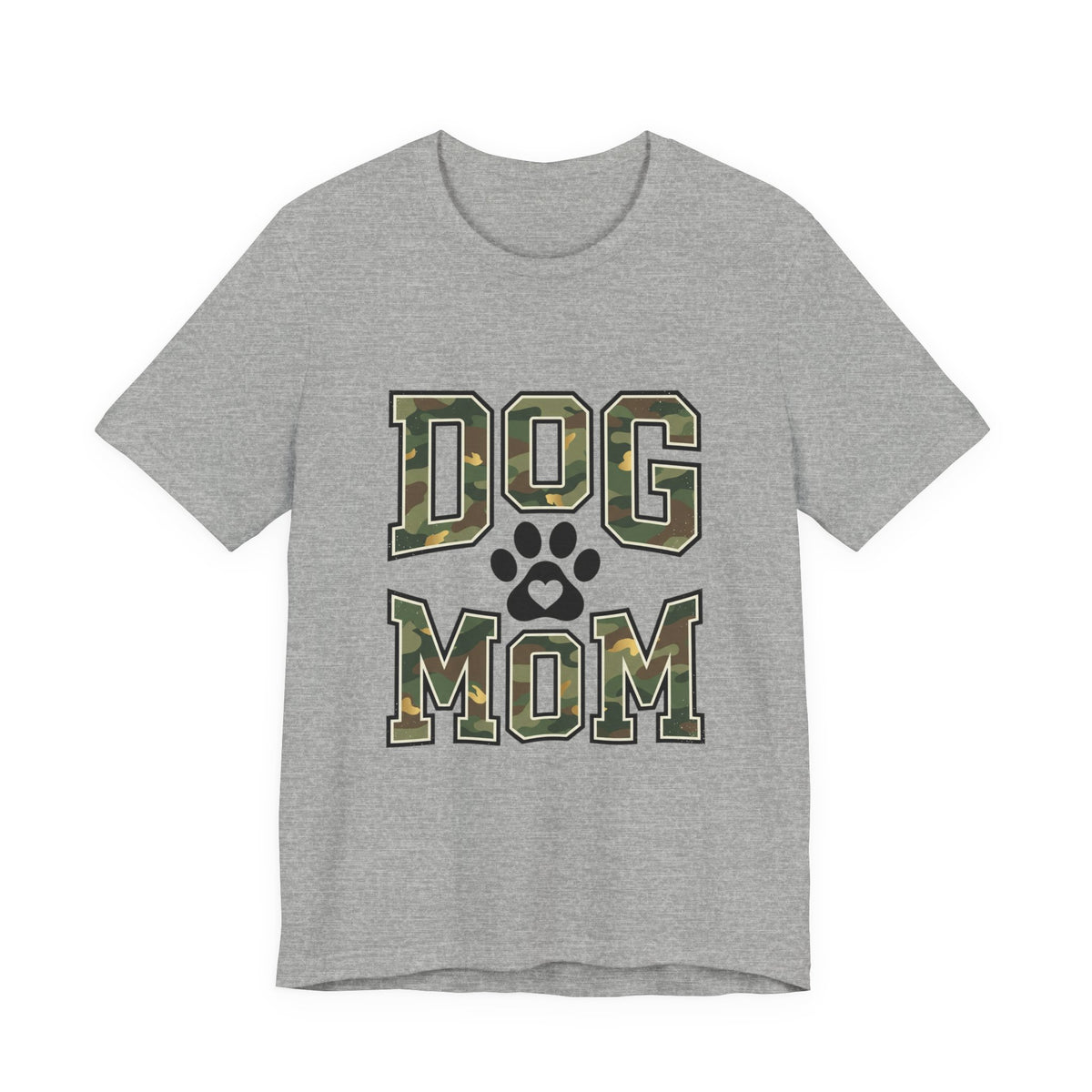 Dog Mom Camo Lettering T-Shirt | Paw Print Tee