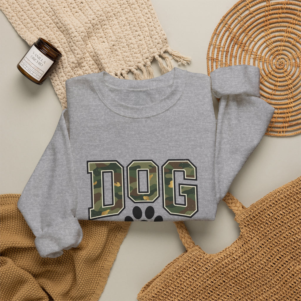 Dog Mom Camo Lettering Sweatshirt | Paw Print