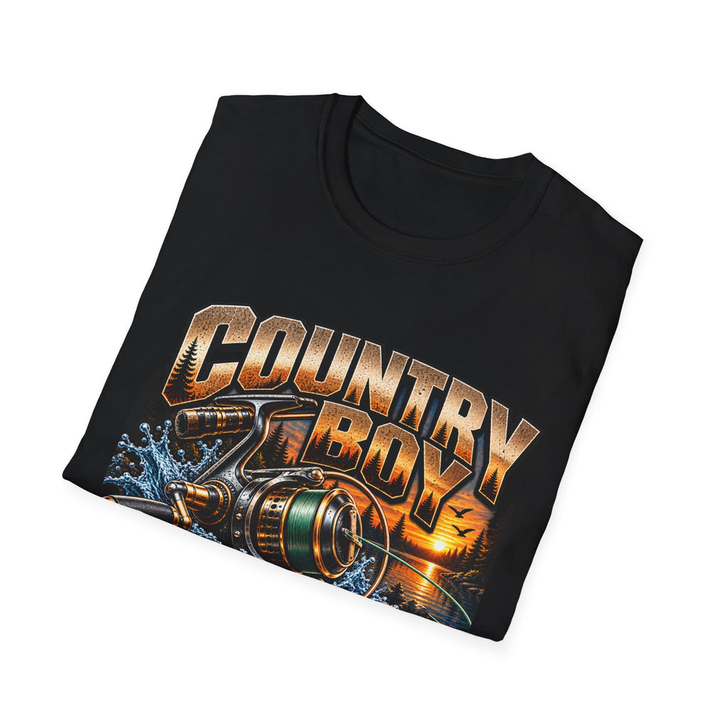 Country Boy Real Recognize Reel Fishing T-Shirt