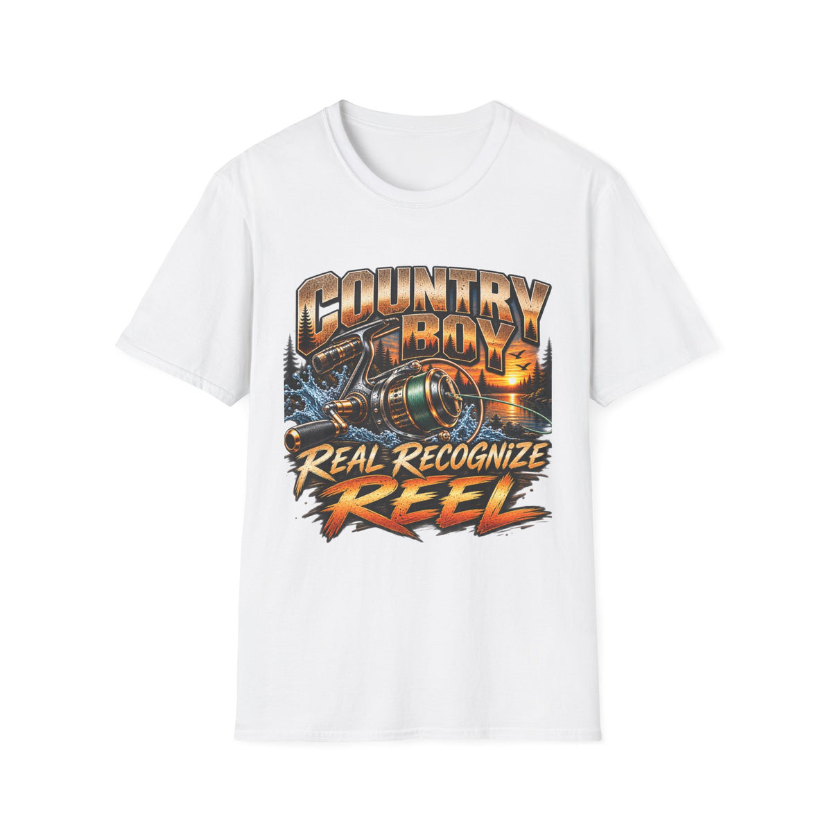 Country Boy Real Recognize Reel Fishing T-Shirt