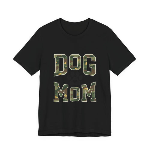 Dog Mom Camo Lettering T-Shirt | Paw Print Tee