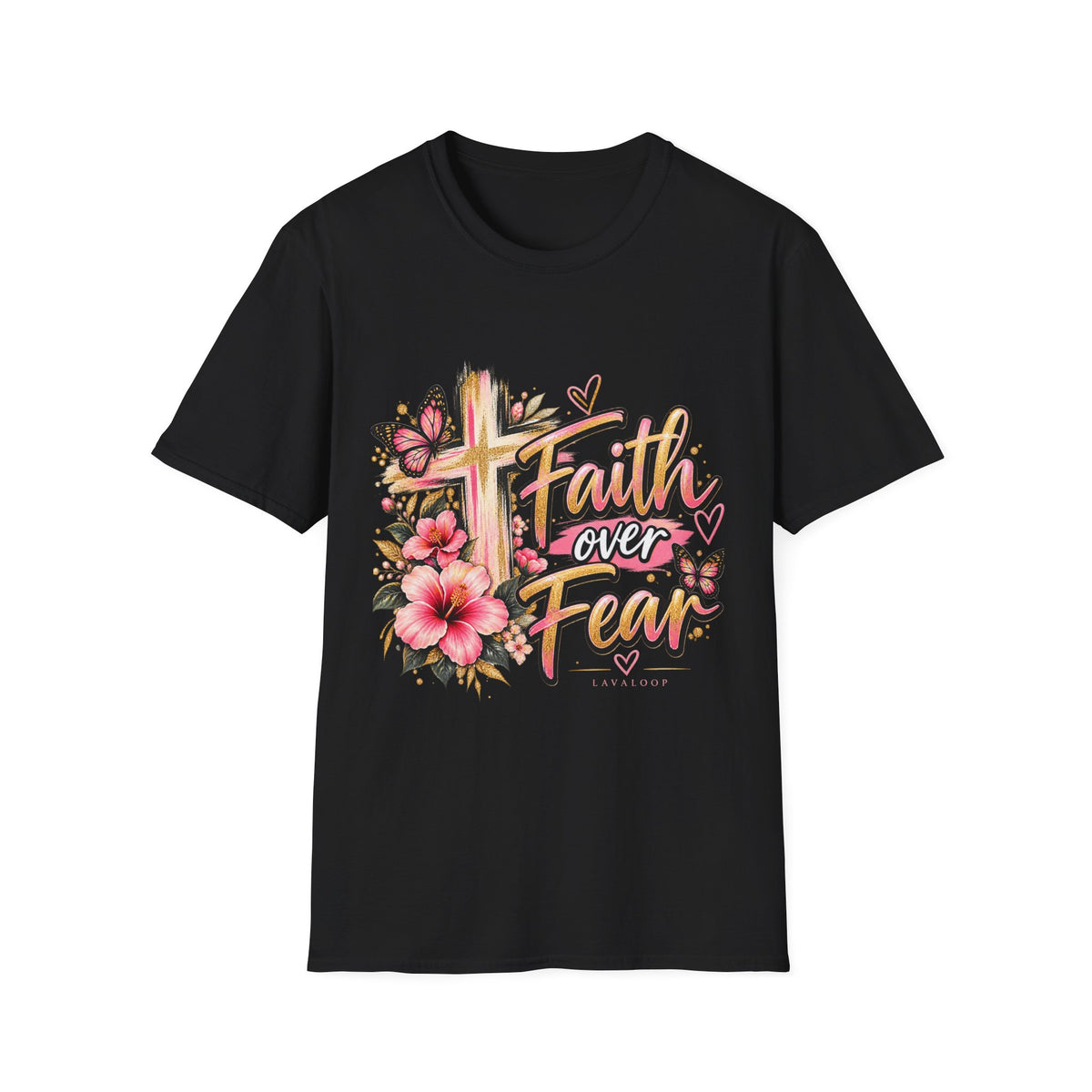 Faith Over Fear Floral Cross T-Shirt