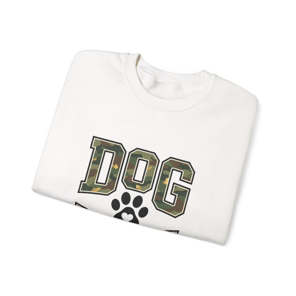 Dog Mom Camo Lettering Sweatshirt | Paw Print