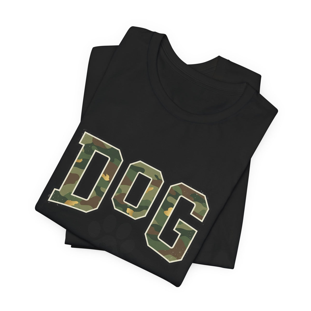 Dog Mom Camo Lettering T-Shirt | Paw Print Tee