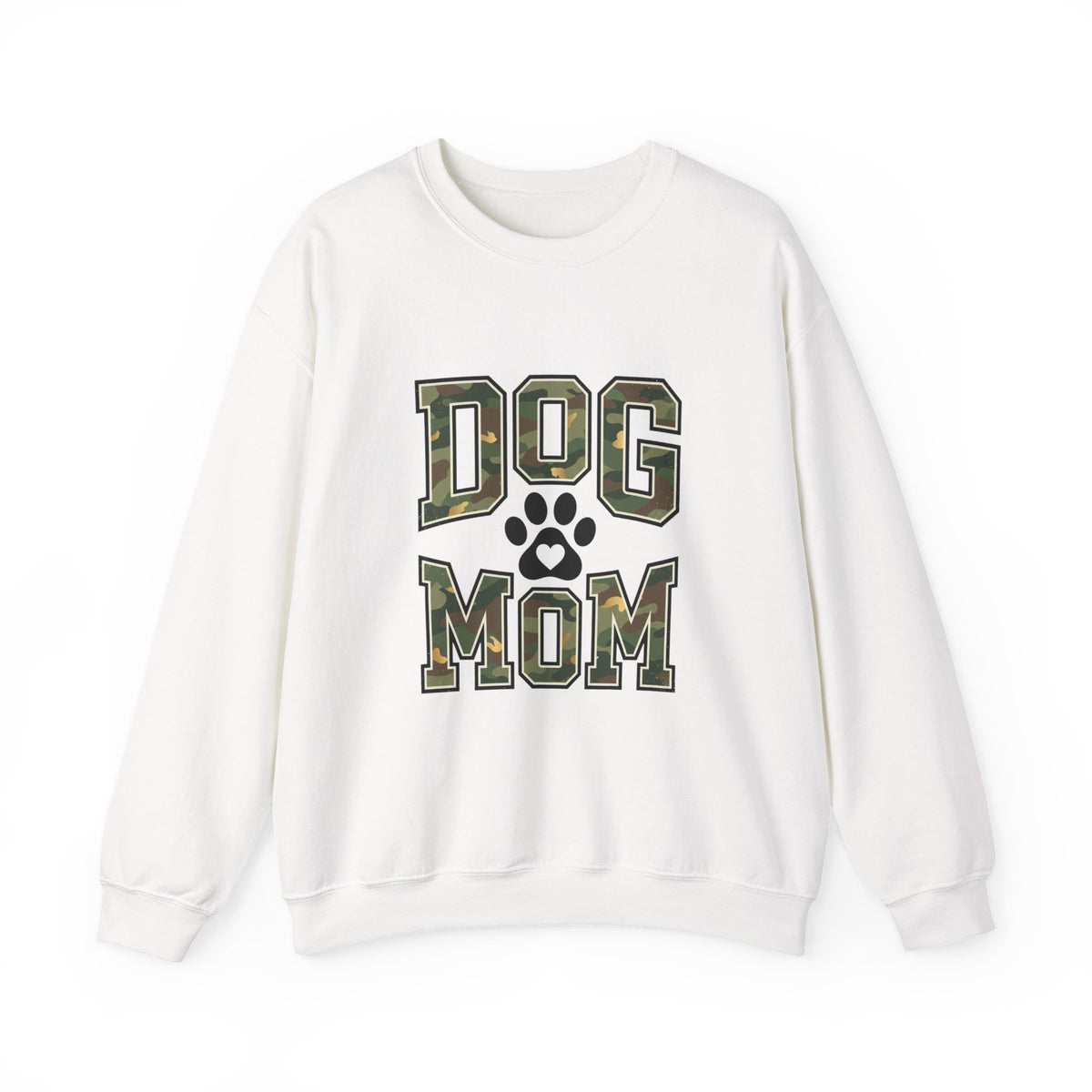 Dog Mom Camo Lettering Sweatshirt | Paw Print