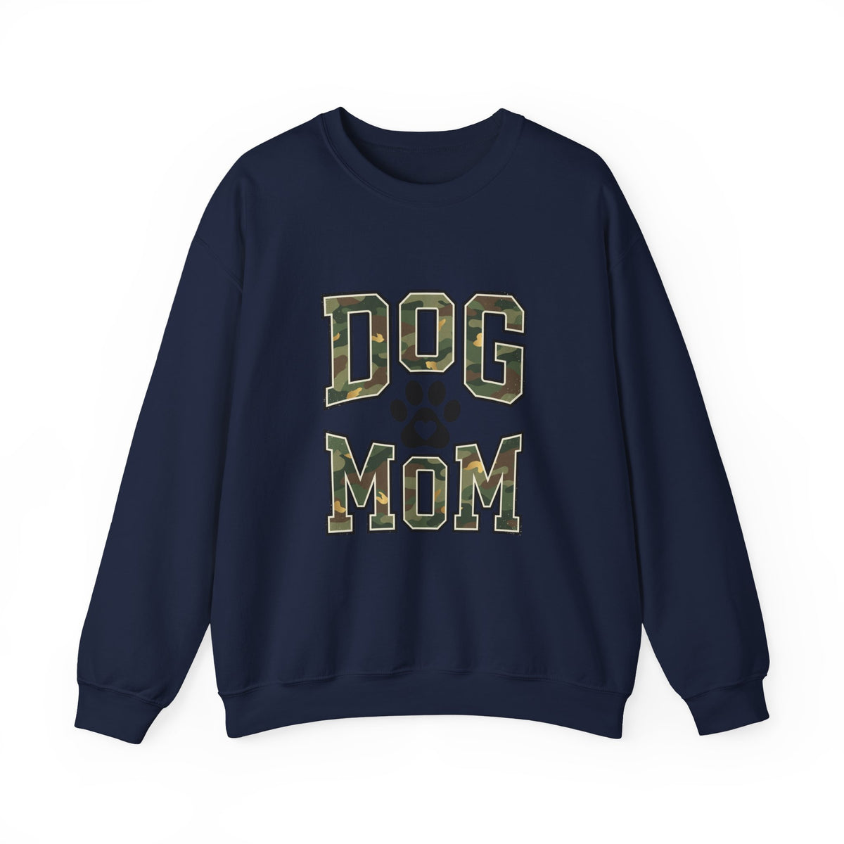 Dog Mom Camo Lettering Sweatshirt | Paw Print