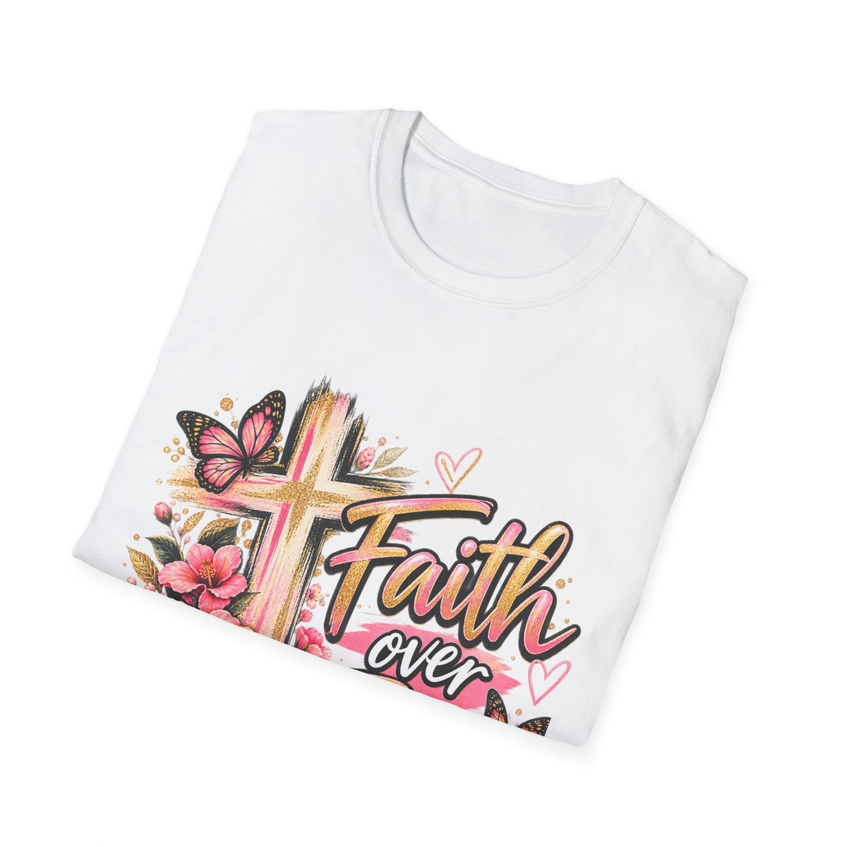 Faith Over Fear Floral Cross T-Shirt