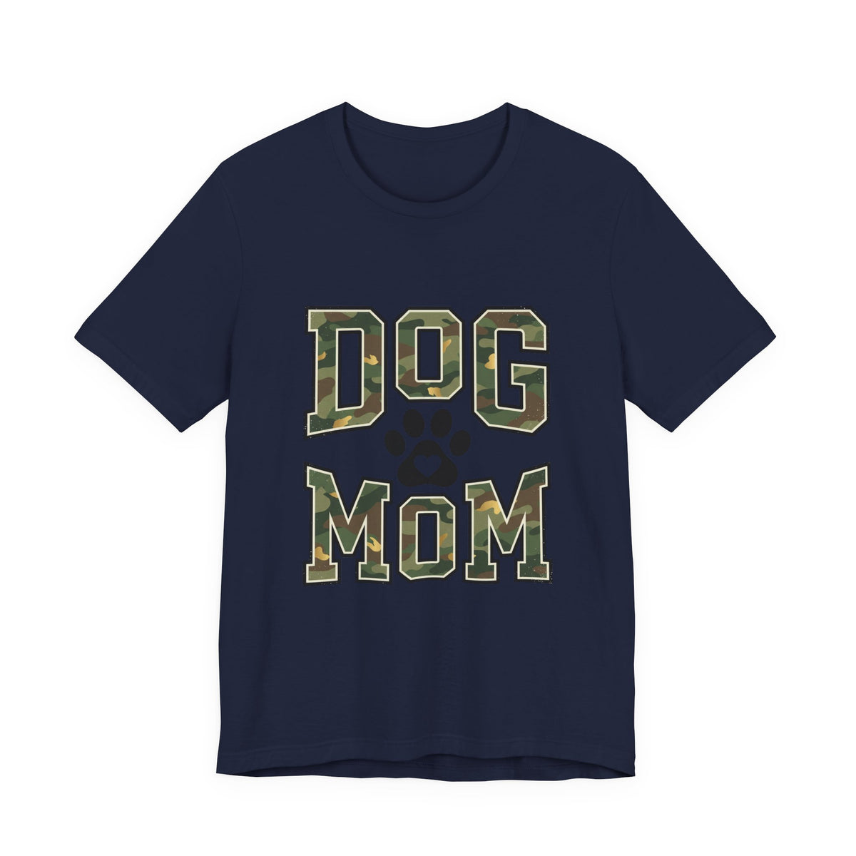 Dog Mom Camo Lettering T-Shirt | Paw Print Tee