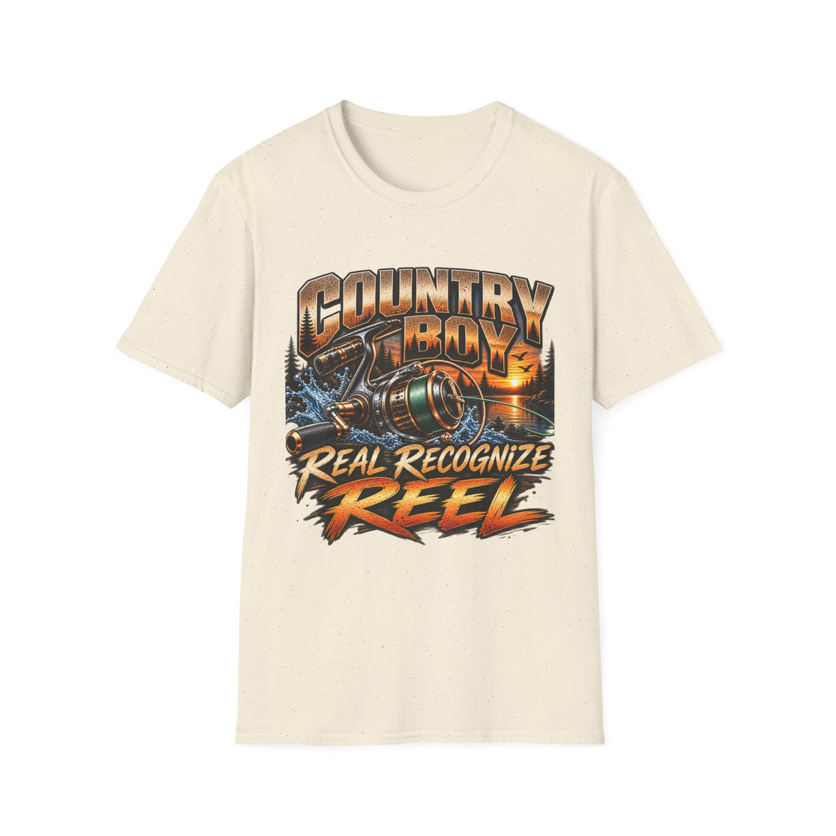 Country Boy Real Recognize Reel Fishing T-Shirt